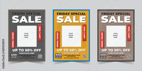 Fototapeta Retro style weekly offer flyer poster template Design