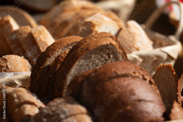 Fototapeta healty bread in basket