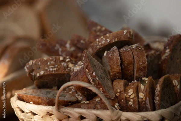 Obraz healty bread in basket