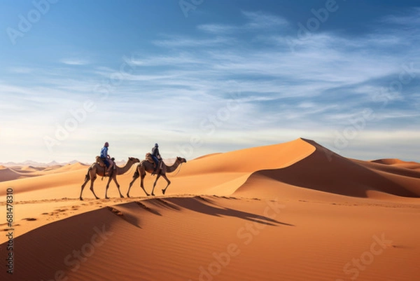 Obraz Camel caravan in the desert Sahara