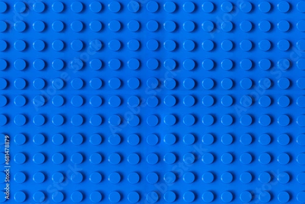 Fototapeta Blue Surface from Building Blocks: Toy Background