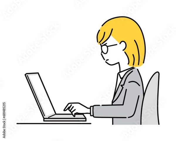 Fototapeta デスクワークをするビジネスウーマン