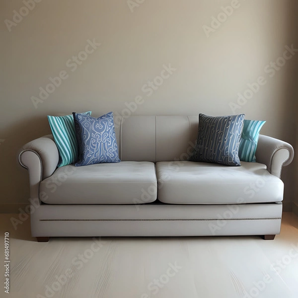 Obraz blue sofa in a room,ai generated 