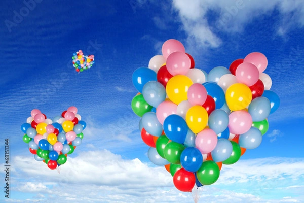 Fototapeta bunte Herzen aus Luftballons