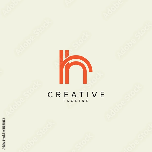 Obraz Alphabet RH HR letter modern monogram style logo vector template.