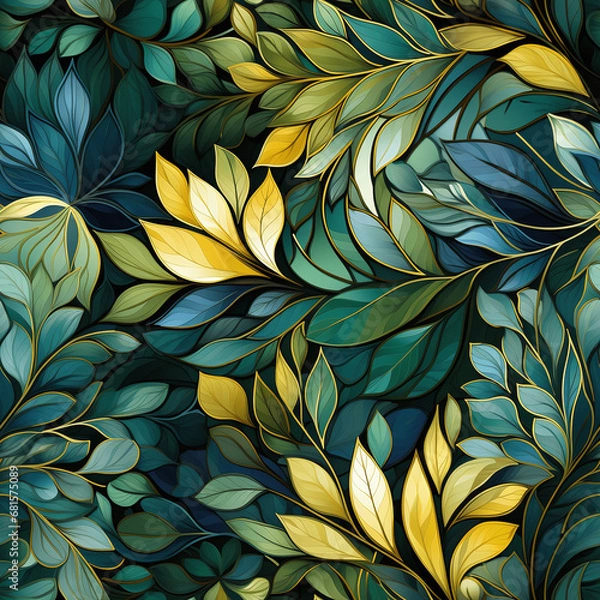 Fototapeta Mosaic template texture of Botanical