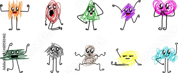 Fototapeta Cute Scribble Caracter
