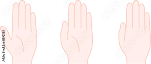 Obraz 手のひら　手の甲　シンプル