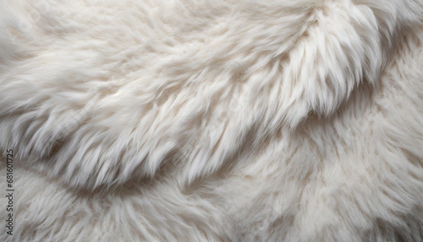 Obraz  White fur texture top view