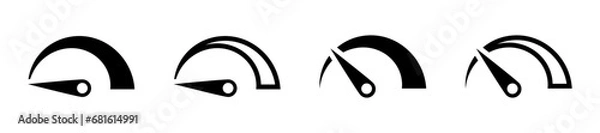 Fototapeta Speedometer vector icons. Car speedometer icons. Speed indicator icons. Dashboard icon set.