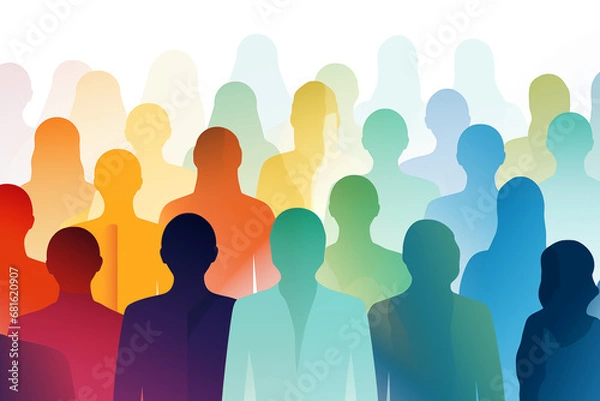 Obraz illustration of a crowd of faceless people