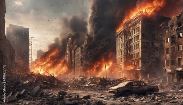 Obraz 世紀末のイメージ　爆発　生成AI