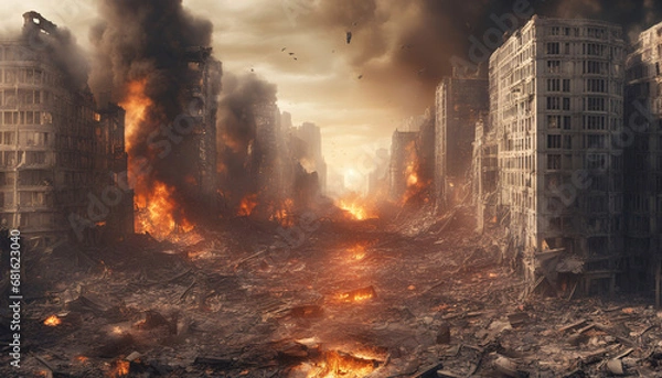 Obraz 世紀末のイメージ　爆発　生成AI