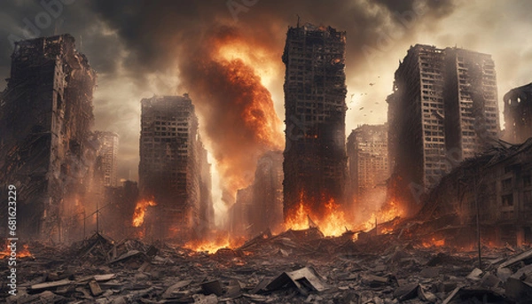 Obraz 世紀末のイメージ　爆発　生成AI