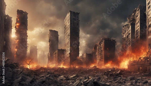 Obraz 世紀末のイメージ　爆発　生成AI