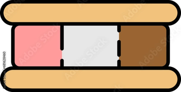 Obraz Bread ice cream illustration