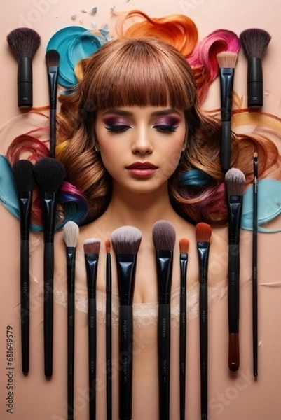 Obraz girl with brushes