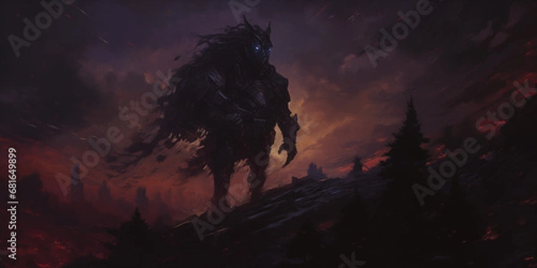 Obraz Robots walking at night