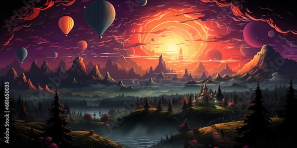 Obraz apocalypse burning sun sunset