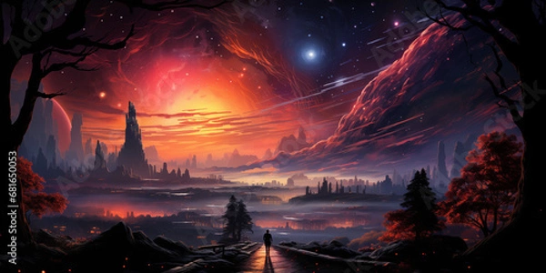 Obraz apocalypse burning sun sunset