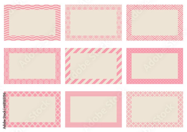 Obraz Label Retro Pattern Beige/Rose