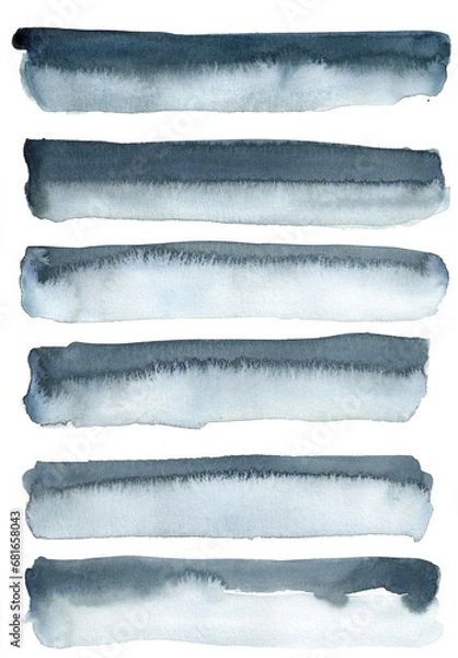 Fototapeta Calming watercolour brushstrokes isolated on white background