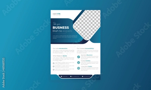 Fototapeta Flyer template with modern concept for business