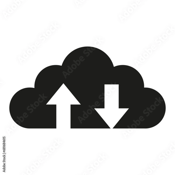 Fototapeta Cloud tech icon on white background.