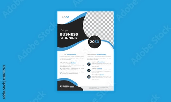 Fototapeta Corporate business flyer template design set, cover modern layout, flyer in A4 with colorful business proposal, advertise, publication. Vector illustrator.