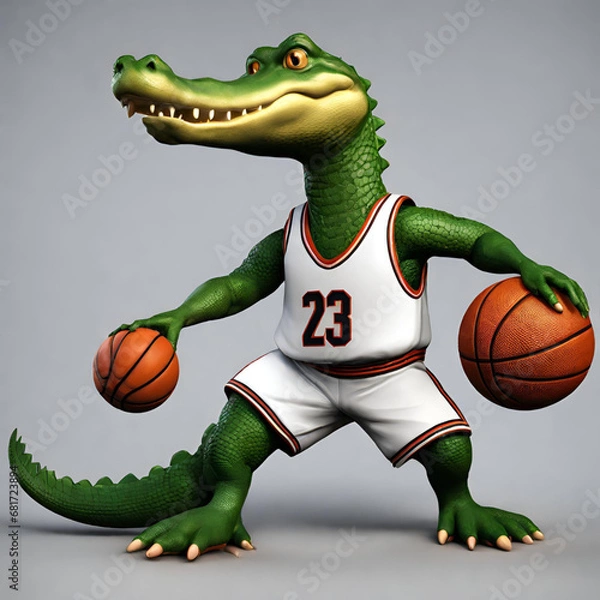 Fototapeta basketball player alligator, Generative AI