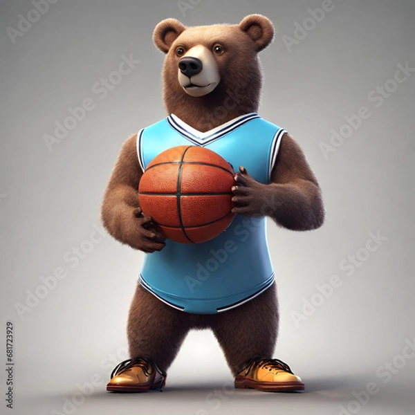 Fototapeta basketball player bear, Generative AI