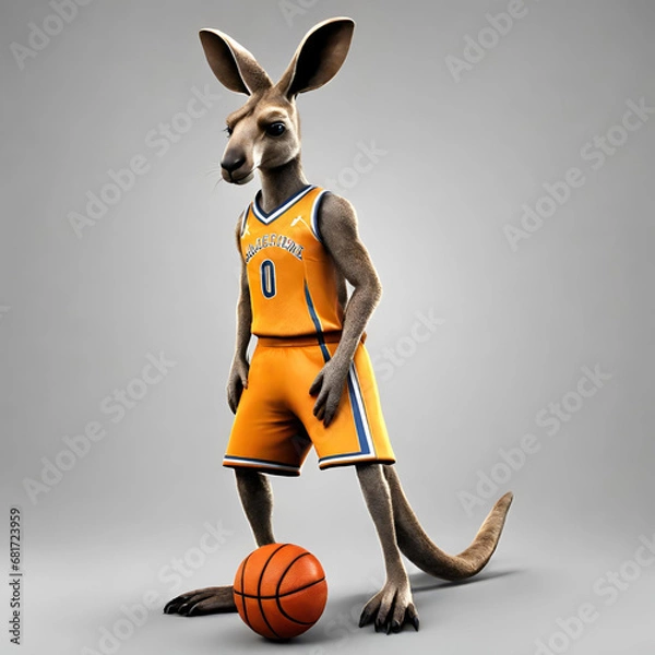 Fototapeta basketball player kangaroo, Generative AI