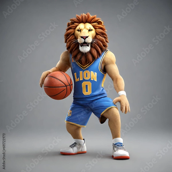 Fototapeta basketball player lion, Generative AI