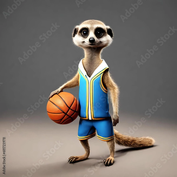 Fototapeta basketball player meerkat, Generative AI