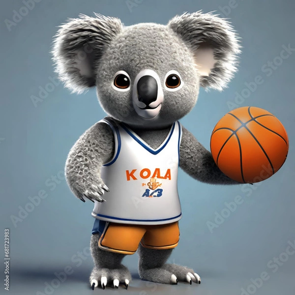 Fototapeta basketball player koala, Generative AI