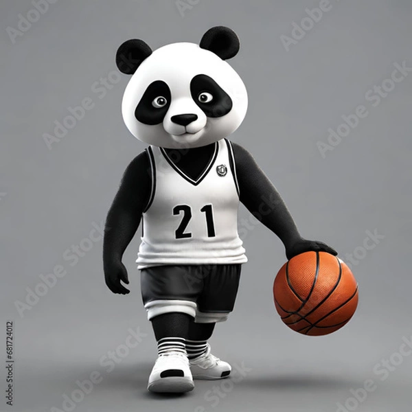 Fototapeta basketball player panda, Generative AI