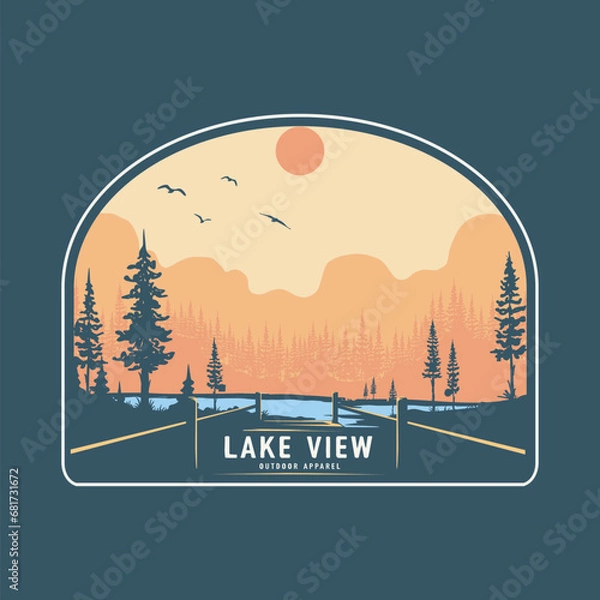 Obraz lake view illustration