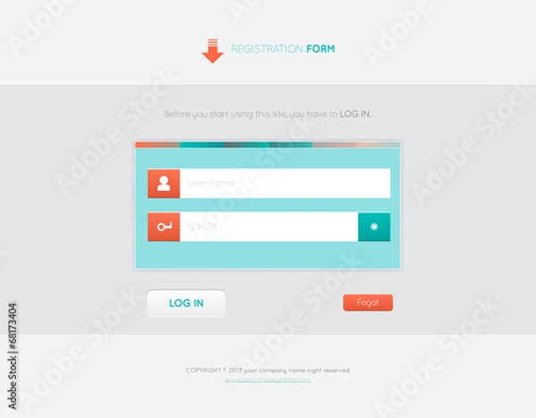 Fototapeta Bright registration form