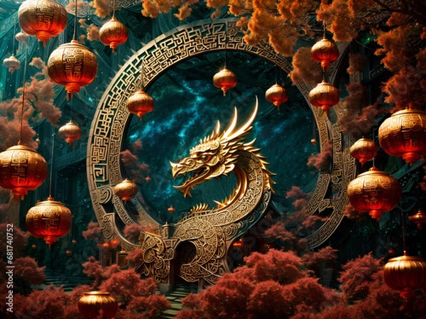 Fototapeta Chinese New Year abstract background