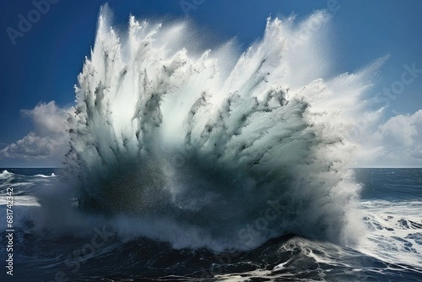 Fototapeta Ocean's Fury: The Majestic Power of a Crashing Wave
