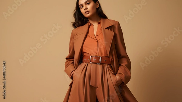 Obraz modelo femenino posando con moda de invierno