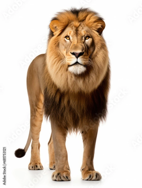 Obraz Lion Studio Shot Isolated on Clear White Background, Generative AI