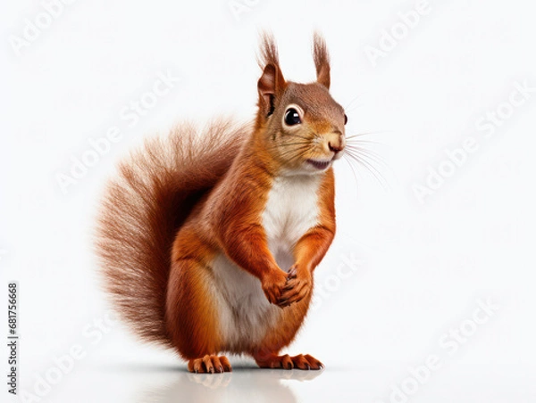 Fototapeta Squirrel Studio Shot Isolated on Clear White Background, Generative AI