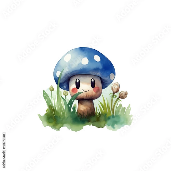 Fototapeta ai generated, layered, no background, watercolor mushroom, png file