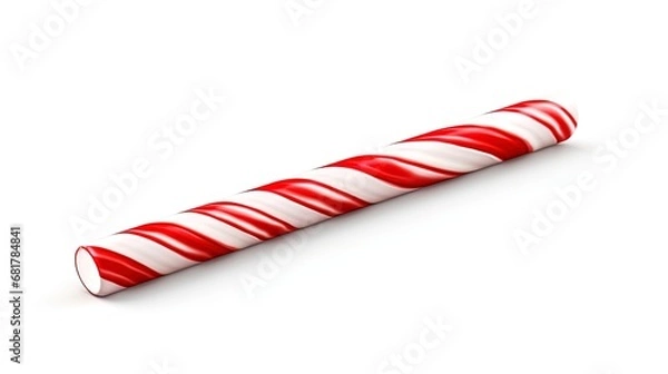 Fototapeta Clean and crisp: A candy cane against a white isolate