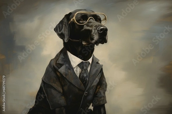 Fototapeta Loyal Guide dog. Eye person help. Generate ai