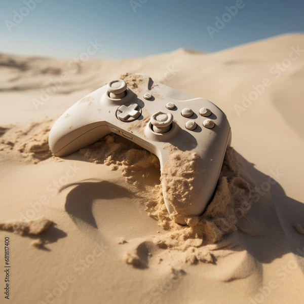 Obraz Xbox console controller in the beach. Gaming Holiday