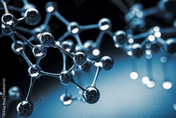 Fototapeta Molecules macro. Cell lab research. Generate AI