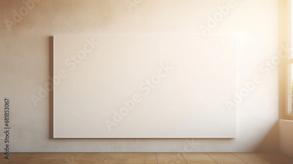 Fototapeta White board hanging on wall. Generative AI