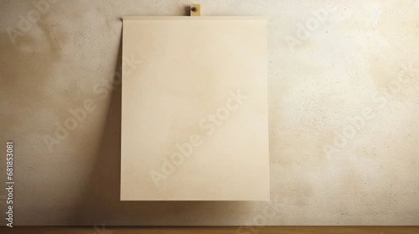 Fototapeta White board hanging on wall. Generative AI